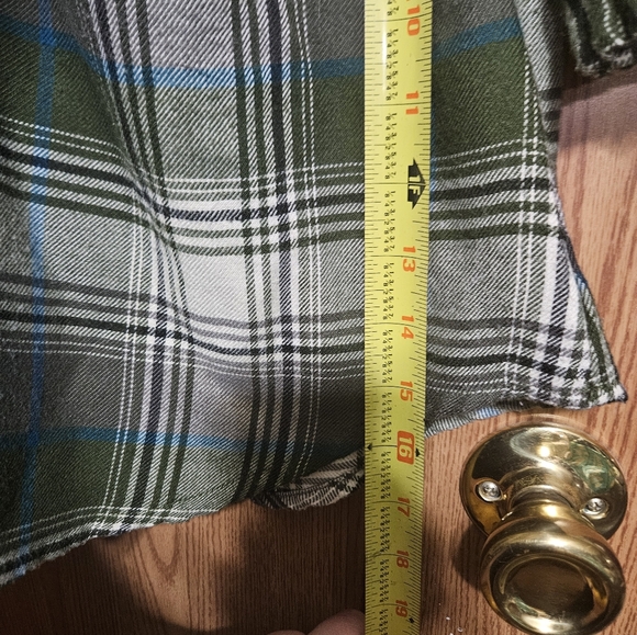 Bob Timberlake Shirt Womens Medium Green Blue Plaid Hippie Boho! - Picture 5 of 5